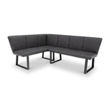 Wesley-faux-leather-corner-dining-bench-charcoal from Roseland Furniture