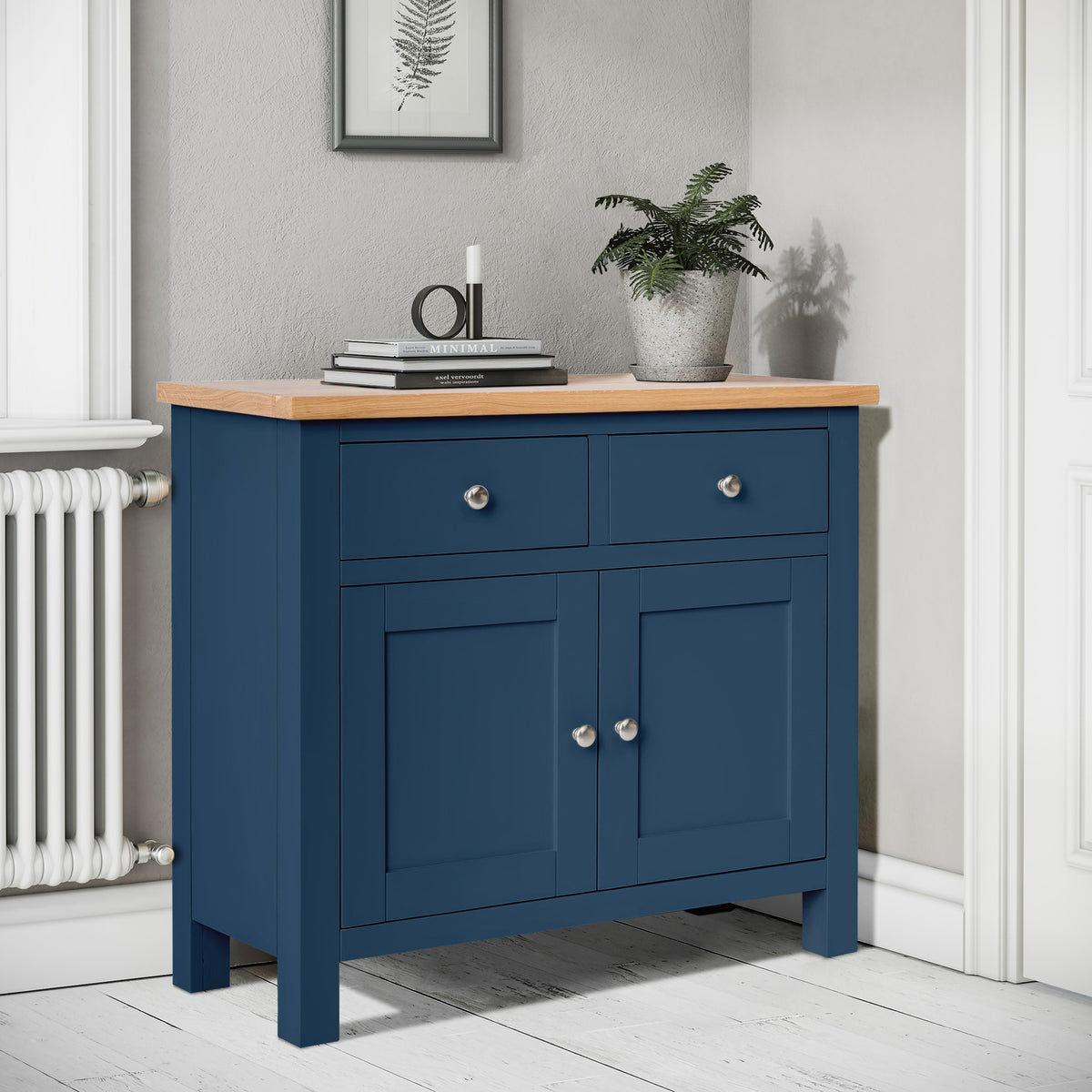 Farrow Navy Blue 2 Door Small Sideboard for Living Room