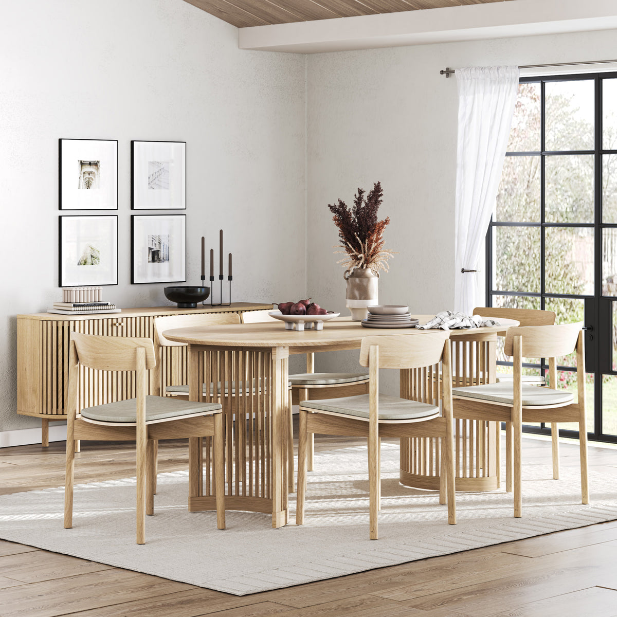 Finch Oval Slatted Dining Table from Roseland Furniture