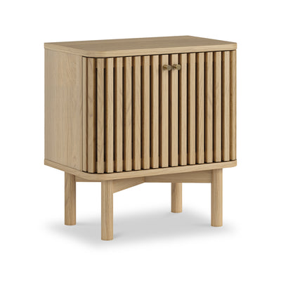 Finch Oak Slatted 2 Door Bedside Table