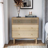 Finch Oval Slatted 3 Drawer Chest from Roseland Furniture