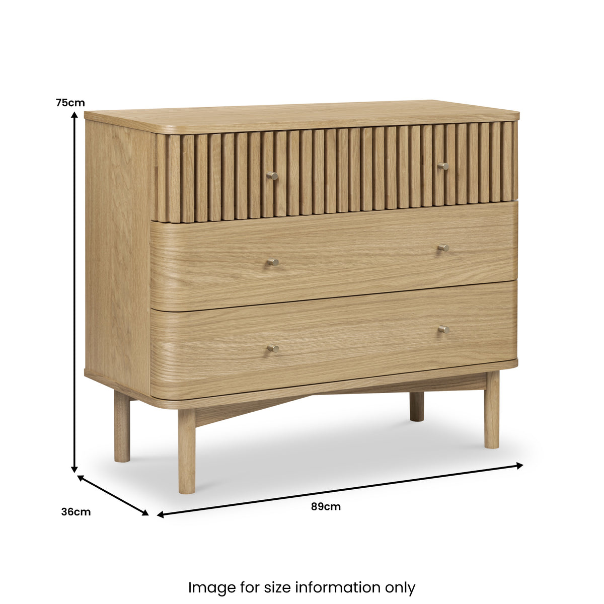 Finch Oval Slatted 3 Drawer Chest from Roseland Furniture