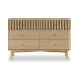 Finch Oval Slatted 6 Drawer Wide Chest from Roseland Furniture