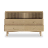 Finch Oval Slatted 6 Drawer Wide Chest from Roseland Furniture