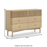 Finch Oval Slatted 6 Drawer Wide Chest from Roseland Furniture