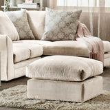 Fernley-chenille-footstool-stone from Roseland Furniture