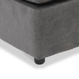 Fernley-chenille-footstool-pewter from Roseland Furniture