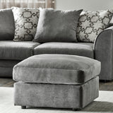 Fernley-chenille-footstool-pewter from Roseland Furniture