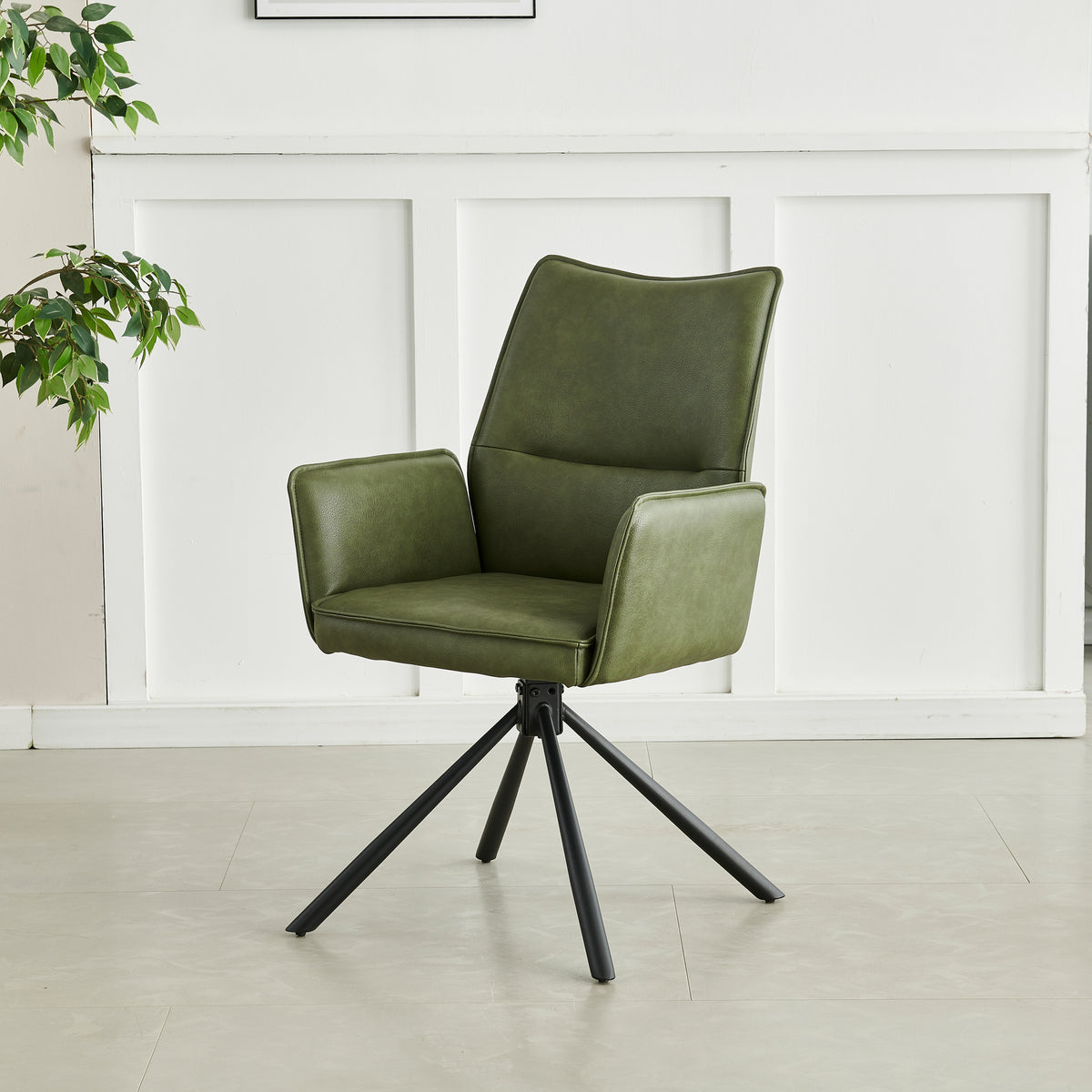 Marta Green Faux Leather Dining Chair from Roseland Furniture