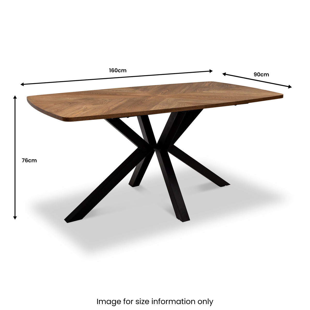 Zane-160cm-oak-&-elm-effect-dining-table from Roseland Furniture