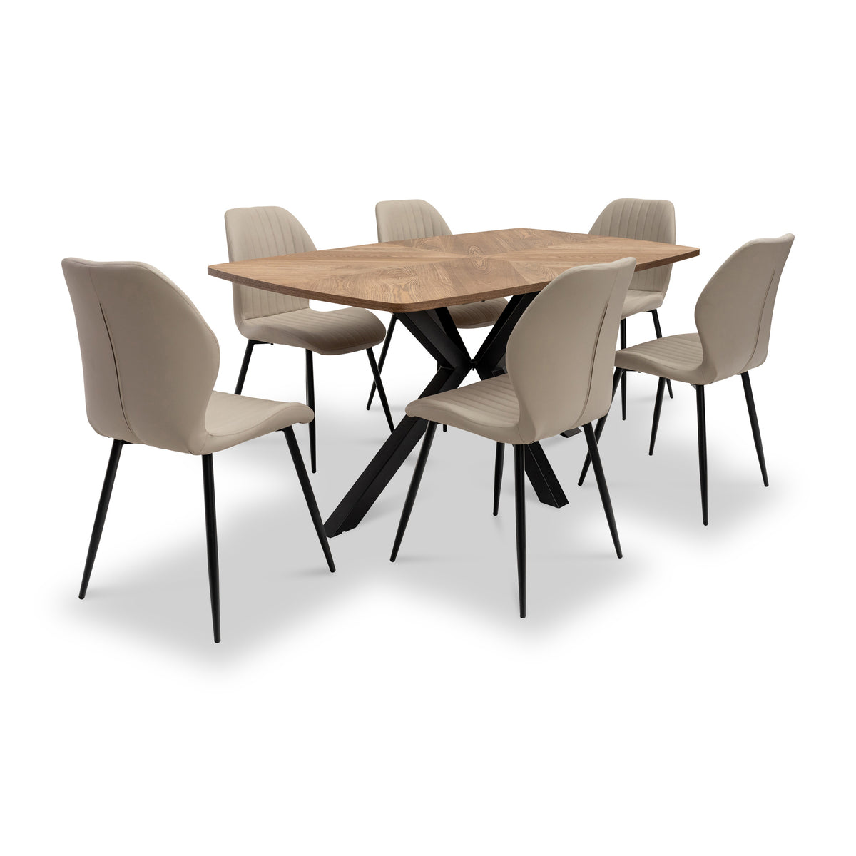 Zane-160cm-oak-&-elm-effect-dining-table from Roseland Furniture