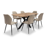 Zane-160cm-oak-&-elm-effect-dining-table from Roseland Furniture