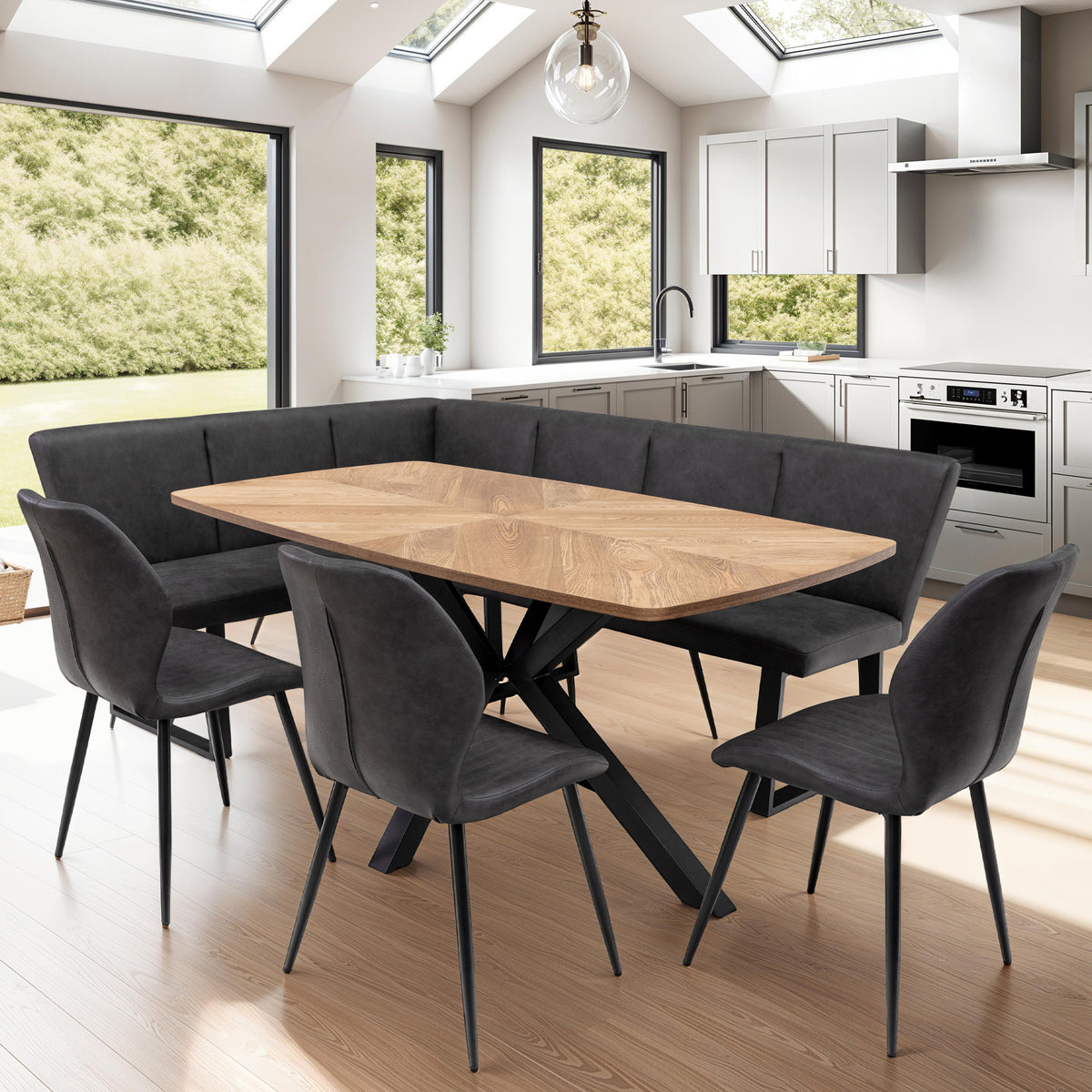 Zane-160cm-oak-&-elm-effect-dining-table from Roseland Furniture