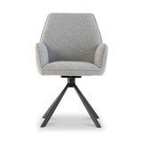 Tora-Boucle-Swivel-Dining-Chair-Grey from Roseland Furniture