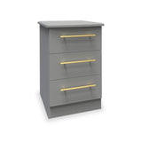 Bramham Grey 3 Drawer Bedside from Roseland