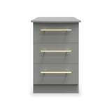 Bramham Grey 3 Drawer Bedside from Roseland