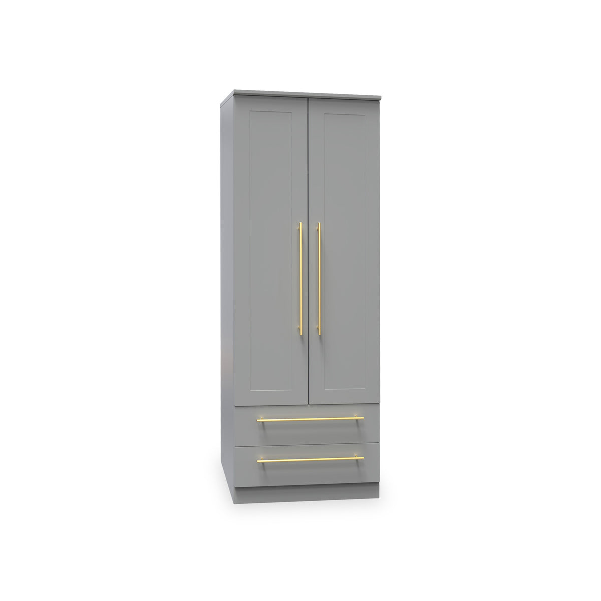 Bramham Grey 2 Door 2 Drawer Wardrobe from Roseland Furniture