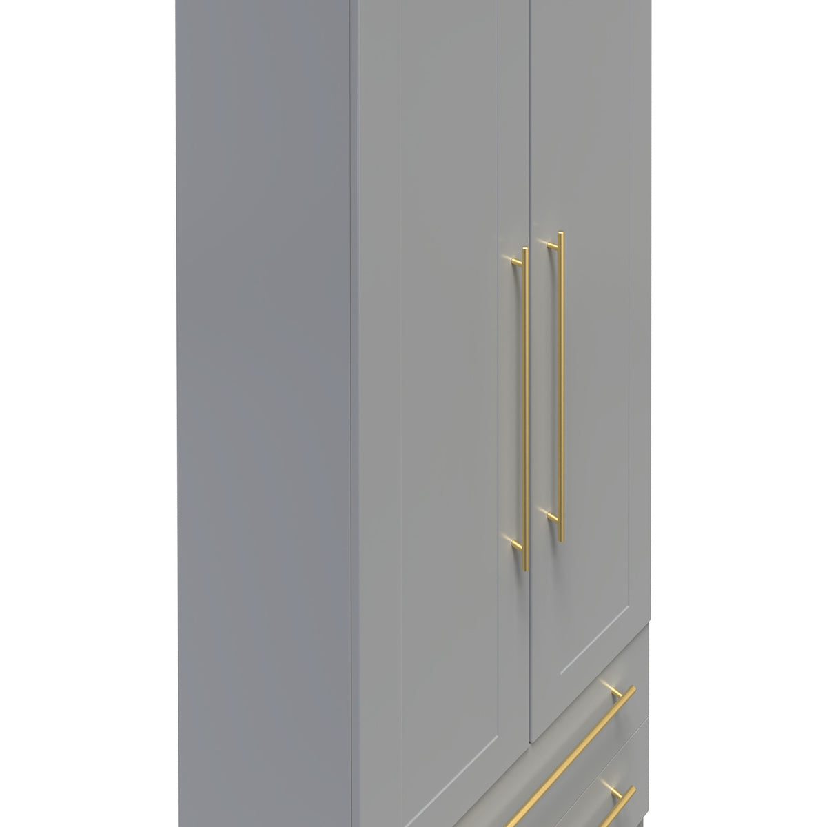 Bramham Grey 2 Door 2 Drawer Wardrobe