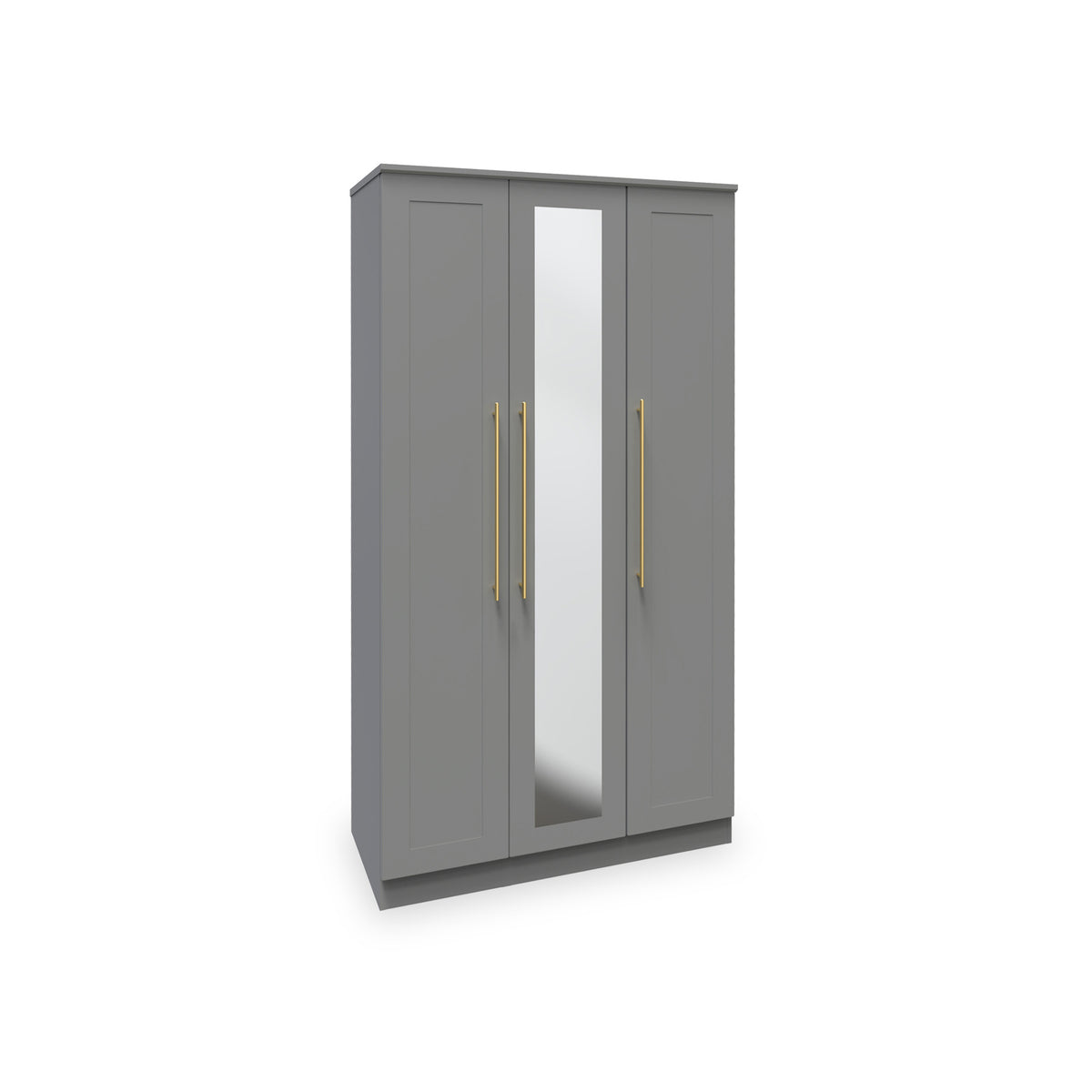 Bramham Grey 3 Door Mirror Wardrobe from Roseland Furniture