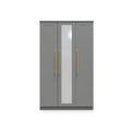 Bramham Grey 3 Door Mirror Wardrobe