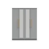 Bramham Grey Tall 4 Door 2 Mirror Wardrobe by Roseland Furniture