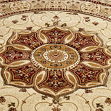 Holden Red Cream Oriental Stain Resistant Circular Rug