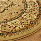 Holden Beige Oriental Stain Resistant Circular Rug