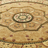 Holden Beige Oriental Stain Resistant Circular Rug