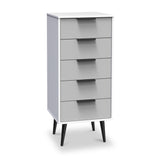 Asher White and Grey Tallboy Chest of Drawers from Roseland Furniture