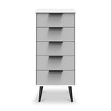 Asher White and Grey Tallboy Chest of Drawers from Roseland Furniture