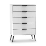 Asher White and Grey 5 Drawer Storage Chest from Roseland Furniture