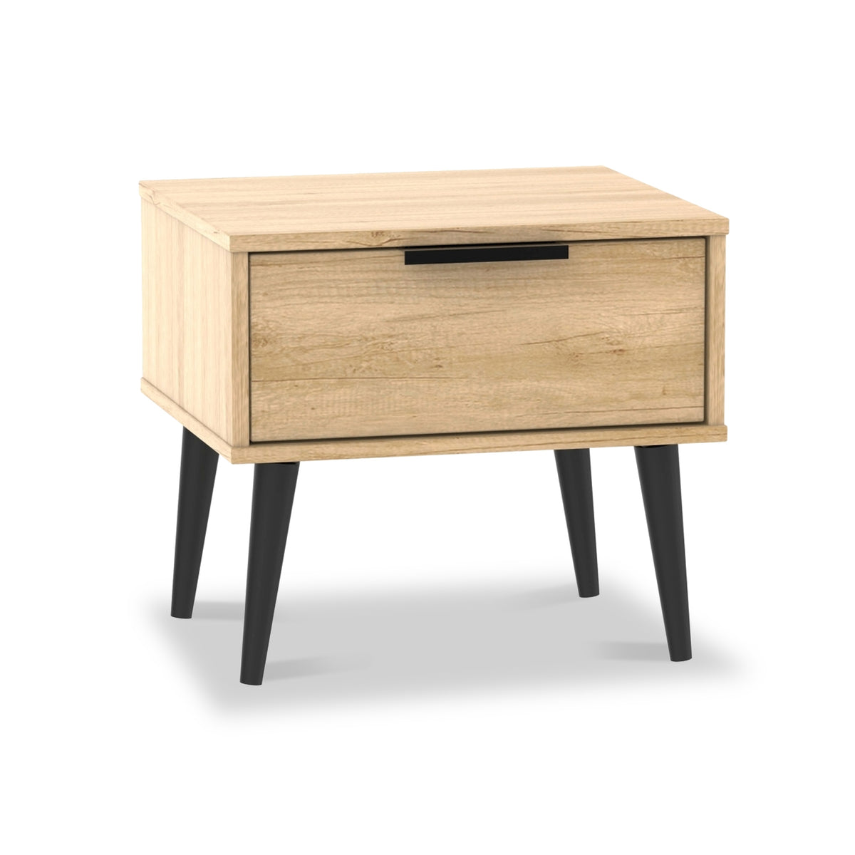 Asher Light Oak 1 Drawer Bedside from Roseland Furniture