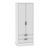 Asher White & Grey 2 Door 2 Drawer Wardrobe from Roseland Furniture