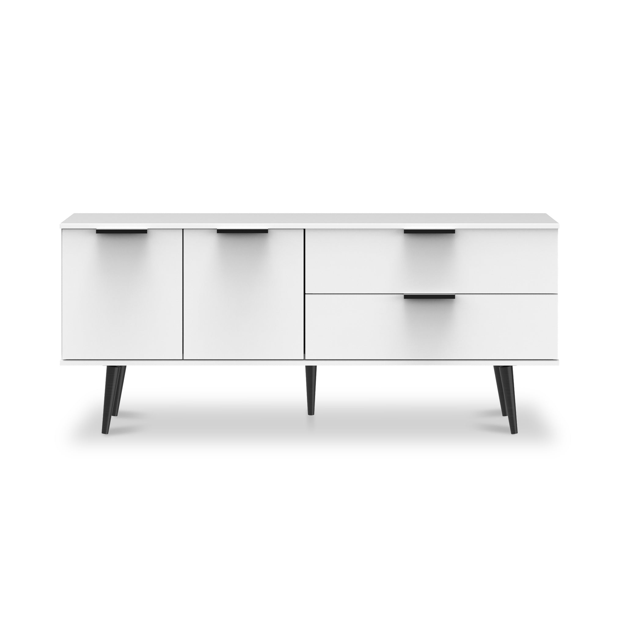 White sideboard store with black legs