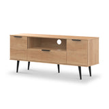 Asher Light Oak 2 Door 1 Drawer Wide TV Unit from Roseland Furniture