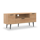 Asher Light Oak 2 Door 1 Drawer Wide TV Unit from Roseland Furniture