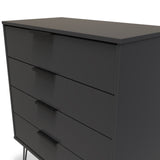 Moreno Graphite Grey 4 Drawer Chest with hairpin legs from Roseland furniture