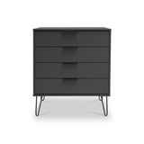 Moreno Graphite Grey 4 Drawer Chest with hairpin legs from Roseland furniture