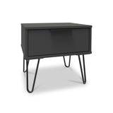 Moreno Charcoal Grey 1 Drawer Bedside Table by Roseland Furniture