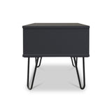 Moreno Charcoal Grey 1 Drawer Bedside Table by Roseland Furniture