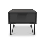 Moreno Charcoal Grey 1 Drawer Bedside Table by Roseland Furniture