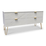 Moreno Marble 4 Drawer Low Storage Unit from Roseland Furniture