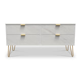 Moreno Marble 4 Drawer Low Storage Chest of Drawers