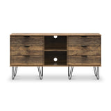 Moreno Rustic Oak with Black Hairpin Legs 6 Drawer Sideboard from Roseland Furniture