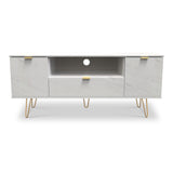 Moreno White Marble 2 Door 1 Drawer Wide TV Unit