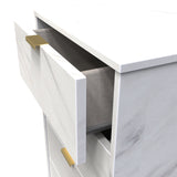 Moreno Marble Effect 5 Drawer Tallboy