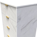 Moreno Marble Effect 5 Drawer Tallboy