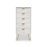 Moreno Marble Effect 5 Drawer Tallboy