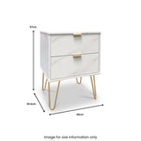 Moreno Marble Effect 2 Drawer Bedside Table from Roseland Furniture