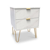 Moreno Marble 2 Drawer Bedside from Roseland Furniture